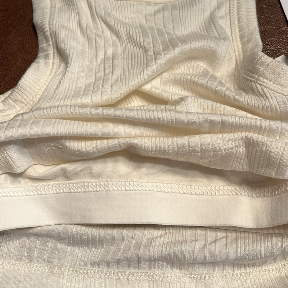 Madewell MWL Variegated Rib Crop Tank with shelf bra women’s Size XXS NWT - Picture 7 of 8